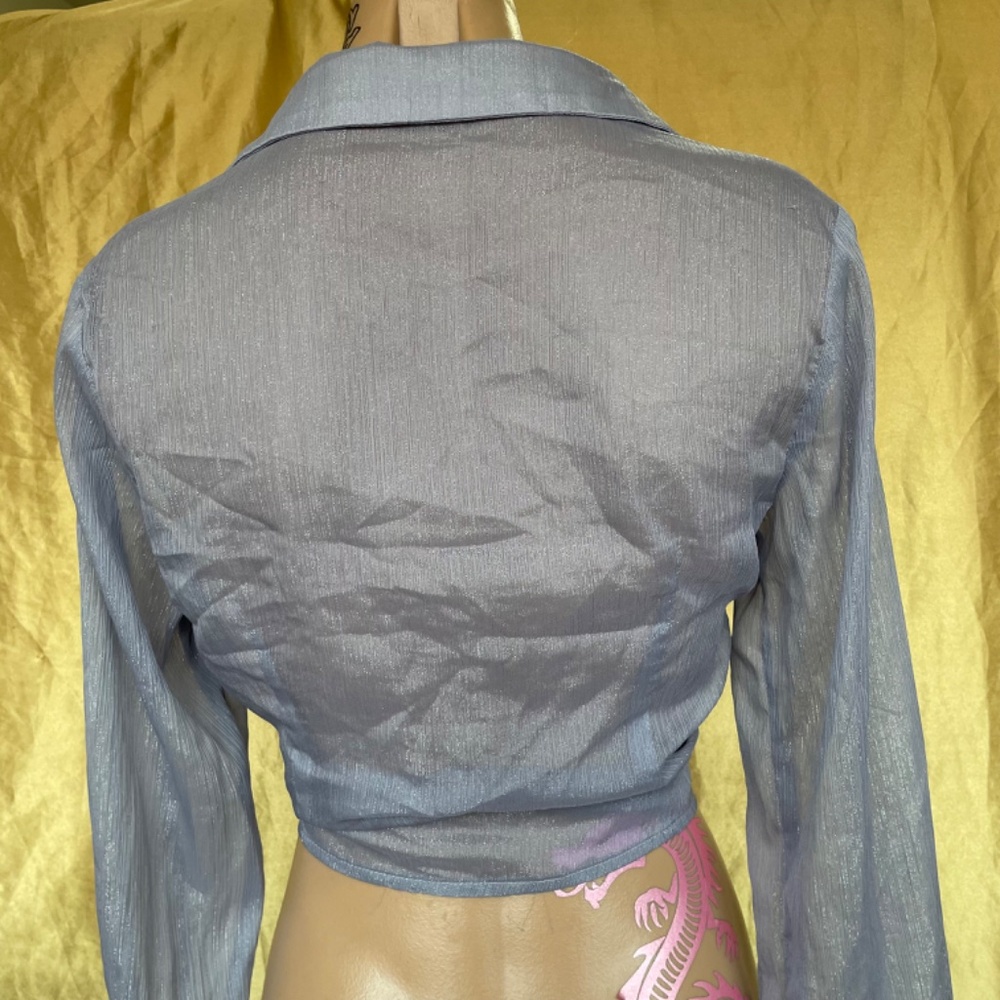Cr y Baby sparkly sheer button down - Picture 2 of 5